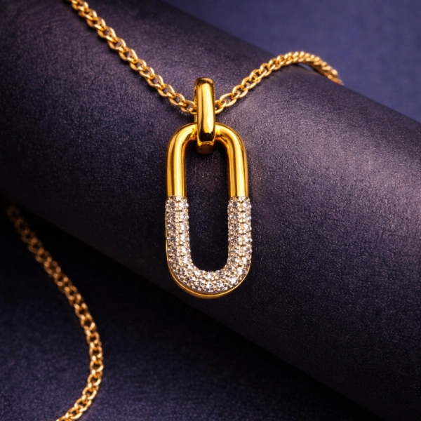 ISHQNAIN Women's Premium Gold Tone Finish Classic Crystal Tennis necklace, Romantic Infinite Sparkle
