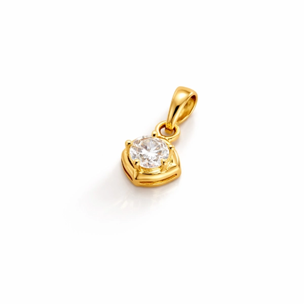 ISHQNAIN Women's Premium Gold Tone Finish Crystal Bloom Pendant Necklace, Romantic Floral Gift